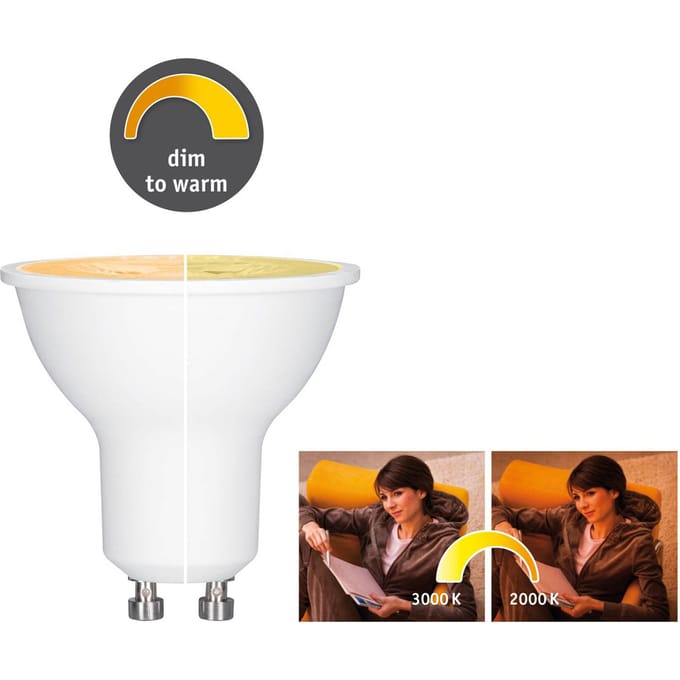 Standaard 230 V LED-reflector GU10 350lm 6W Dim to warm dimbaar Wit