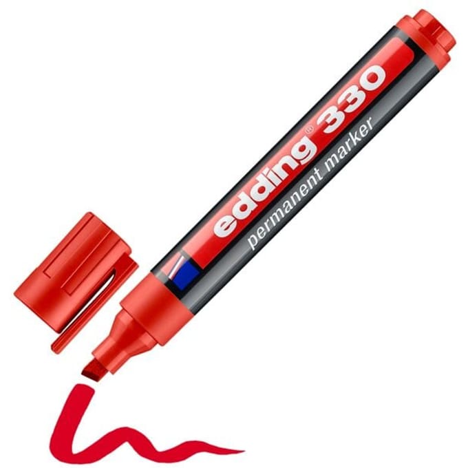 EDDING Permanent marker 330, met wigvormige punt, 1-5 mm, 1 stuk, rood