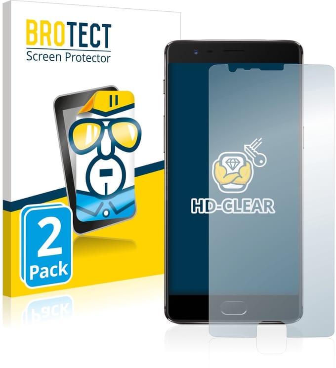 BROTECT - Screenprotector voor OnePlus 3T - Folie Beschermfolie transparant 2 Stuks