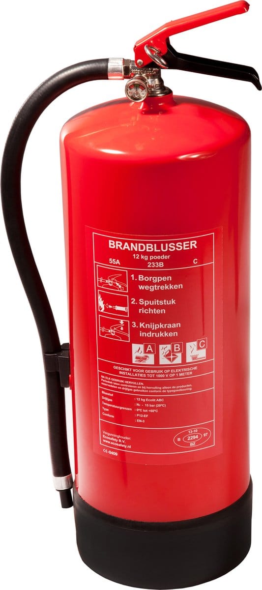 Poederblusser 12 kilo - A Kwaliteit - Geleverd met keuring en wandbeugel