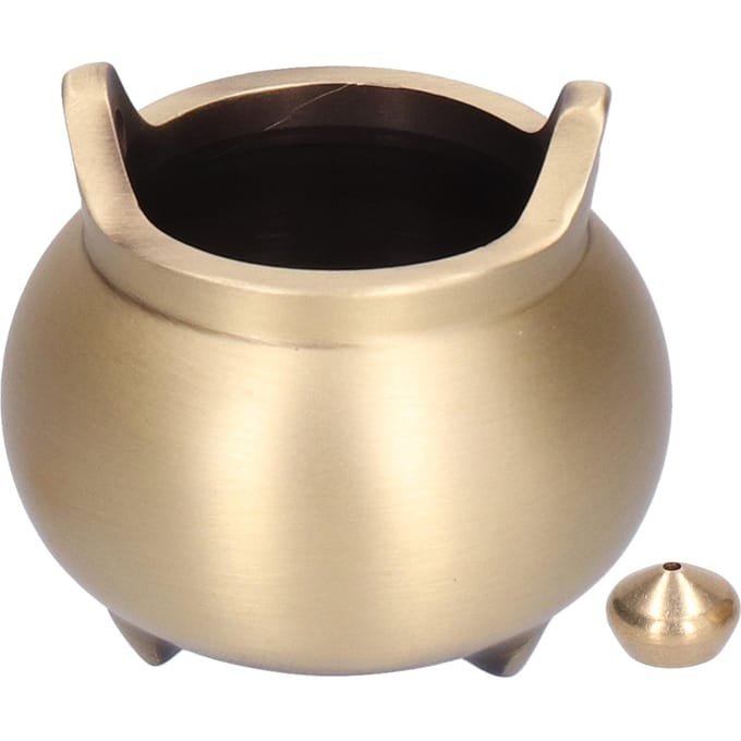 Mini Incense Burner Copper 3 Legs Incense Stick Holder for Household Crafts Buddhist Supplies black