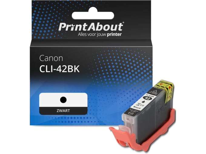 PrintAbout huismerk Inktcartridge CLI-42BK Zwart Geschikt voor Canon
