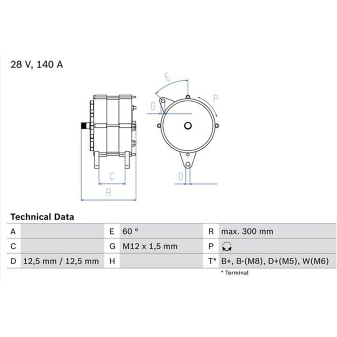 Driefasige generator BOSCH 0 986 045 990