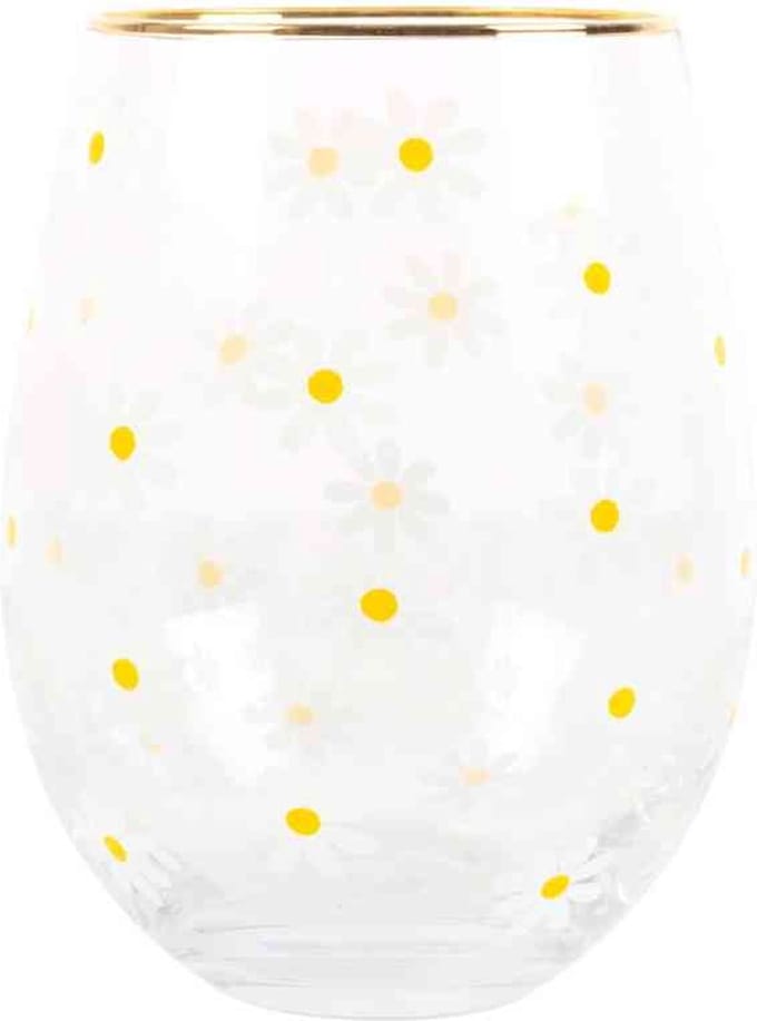 Something Different - All Over Daisy Print Stemless - Multicolours - Glas