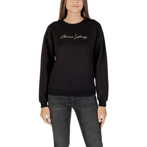 Printed Long Sleeve Round Neck Sweatshirt Wo - Black