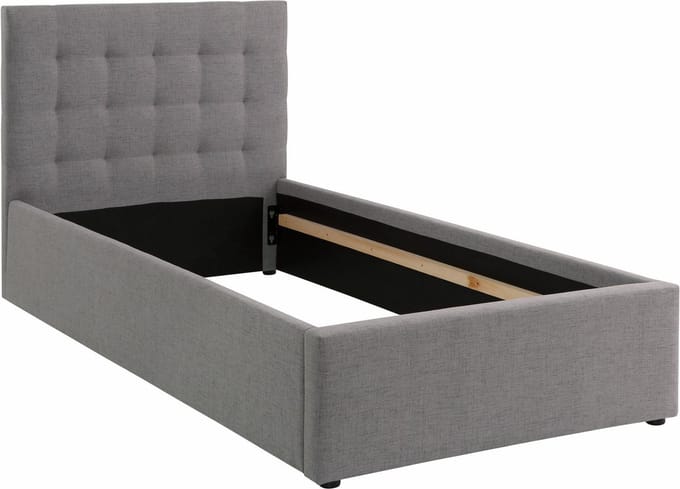 Hamar-Bed 100 cm in grijze stof