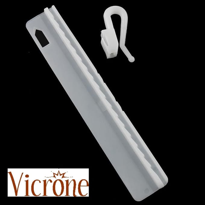 Microflex 10 stuks Innaaibare verstelbare Gordijnhaak, Lengte 75 mm