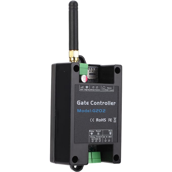 Ouvre-porte 4G à distance, ouvre-porte intelligent G202, télécommande de portail, commande SMS, téléphone portable GSM black