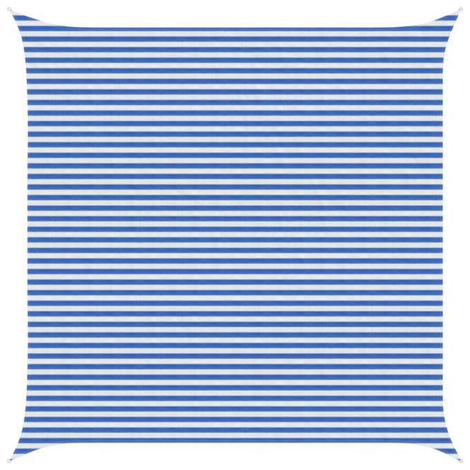 vidaXL - Zonneschaduwzeil - Vierkant - 5 - x - 5 - m - HDPE - Blauw - en - Wit