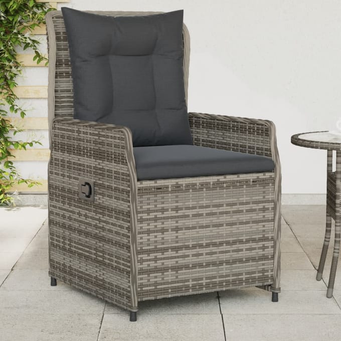 vidaXL - Tuinstoelen - 2 - st - verstelbaar - poly - rattan - grijs