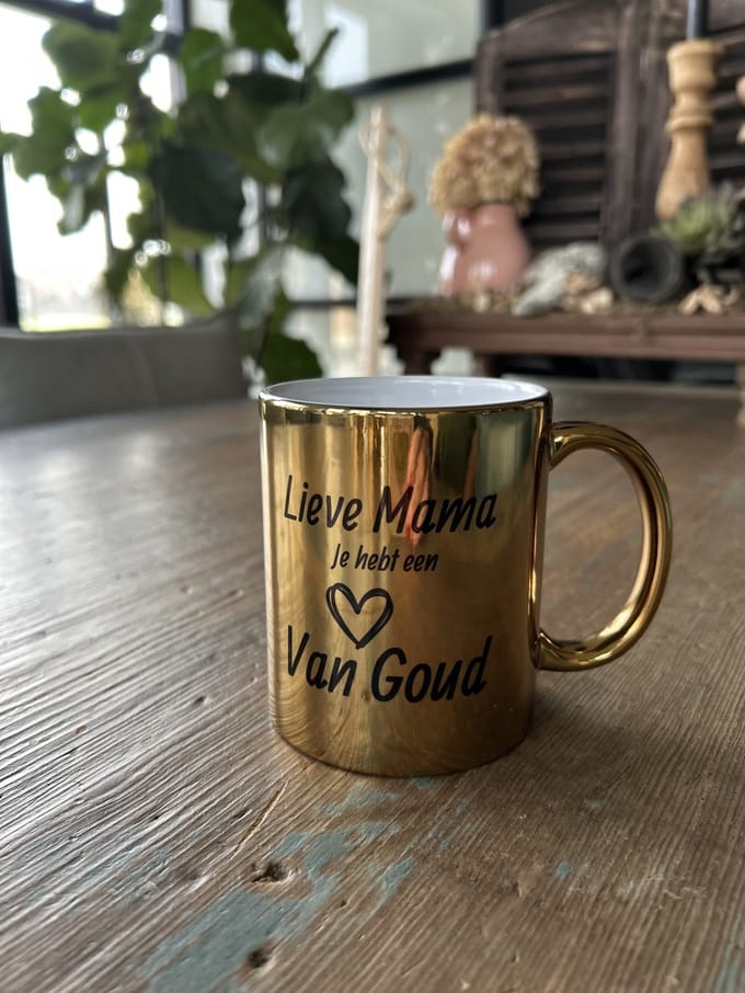 Creaties van Hier - Gouden Mok Mama - 330 ml - Keramiek