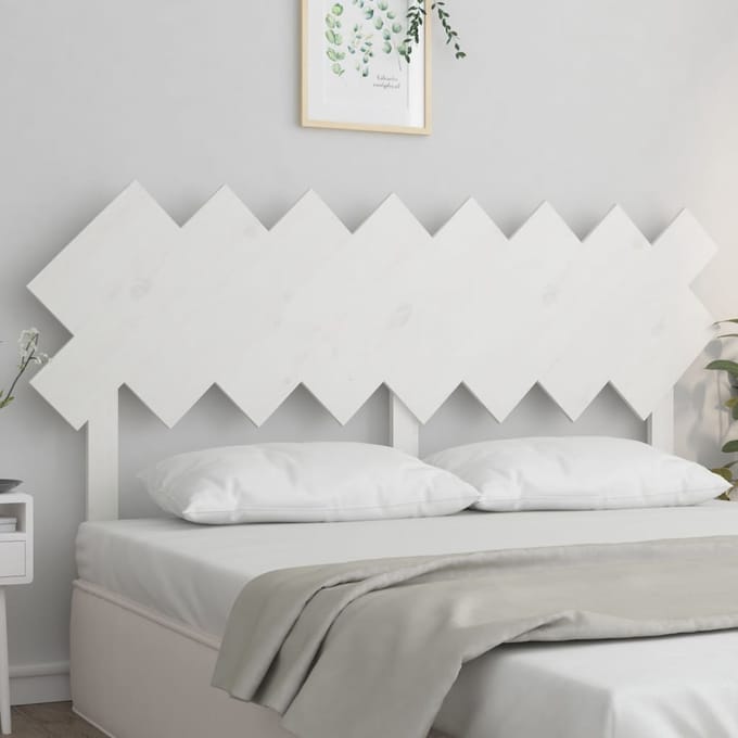 vidaXL - Hoofdbord - 159,5x3x80,5 - cm - massief - grenenhout - wit