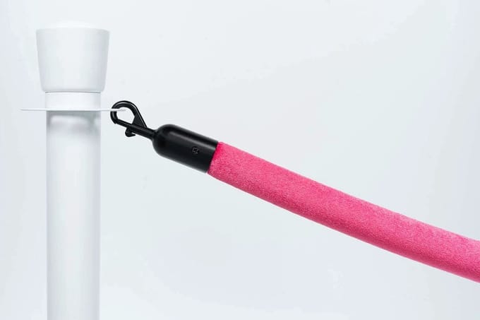 Afzetkoord Velours | Roze - Zwart