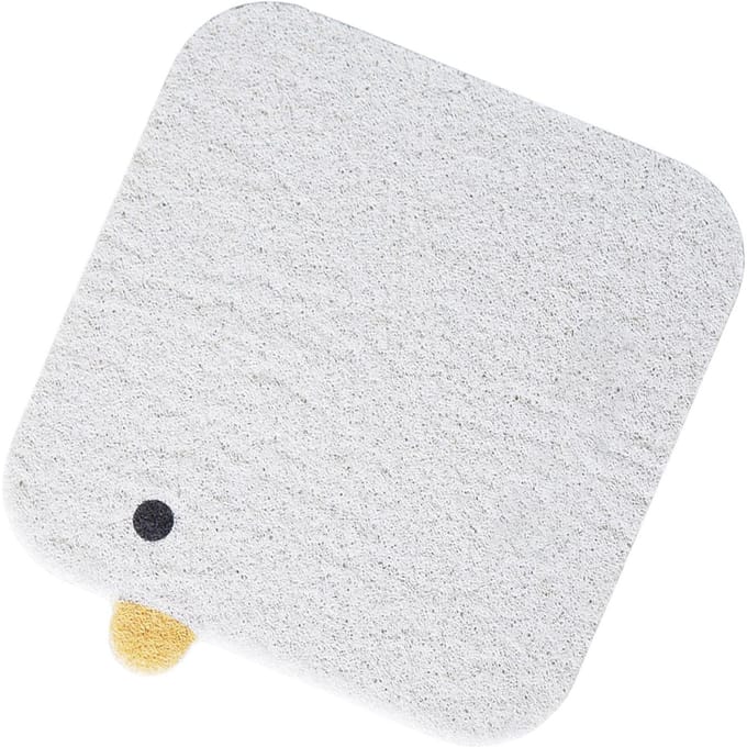 Tapis Litière Chat Anti-Glisse Forme Poussin Mignon Tapis Piège à Litière pour Chat Chaton white