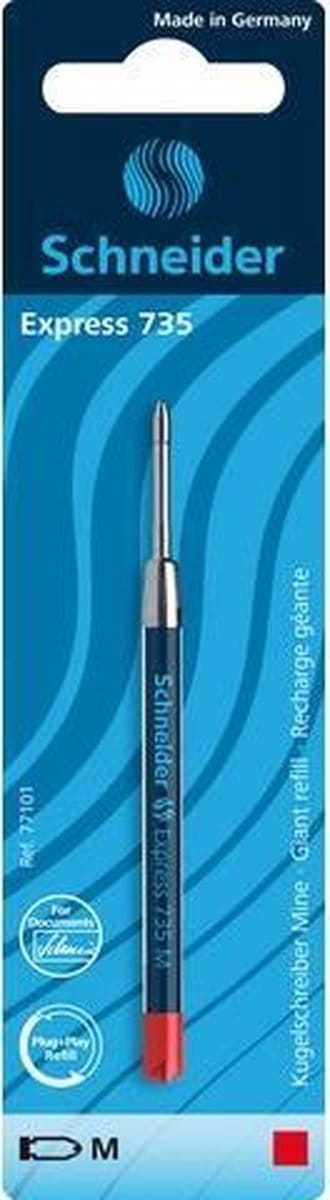 Schneider balpenvulling - Express 735 - penpunt M - rood - S-77101