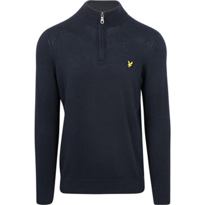 Lyle & Scott Half Zip Pullover Merinowol Navy - Maat XXL - Heren - Quarter zip