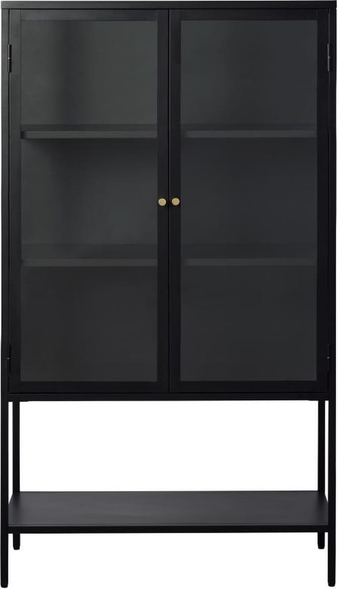 Nordic Home - Ragnar hoog staande vitrinekast - 160 cm - zwart