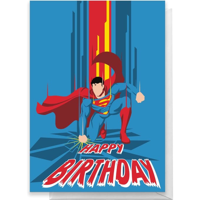 Superman Happy Birthday Greetings Card - Large Card