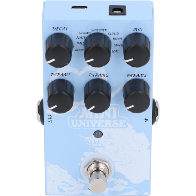 Gitaareffectpedaal 9 Reverb-types Warm Authentiek Geluid Digitale Modellering Reverb Effectpedaal white