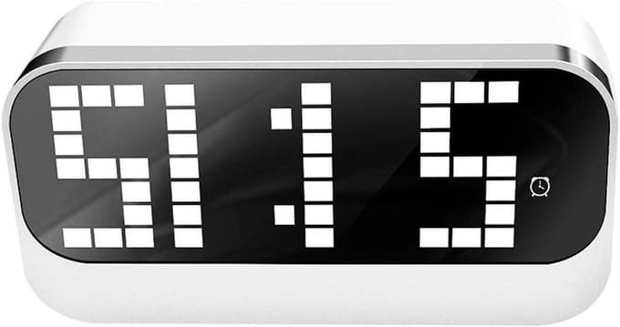 Digitale Wekker - Spiegelklok Alarm - Bureau Decoratie - Instelbare Helderheid - 17.5 cm Breed - Zwart
