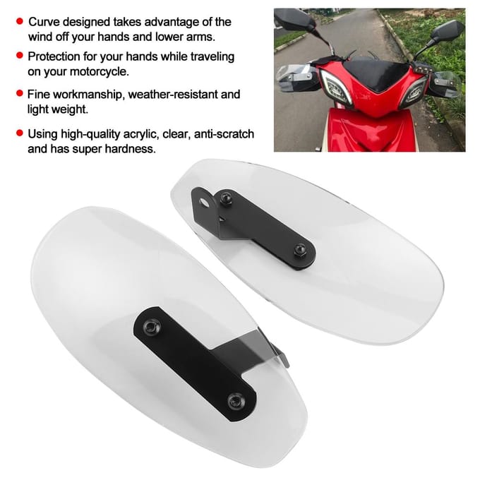 10mm Universele Motorfiets Handbeschermer Acryl Motorfiets Stuur Windscherm Geschikt voor white