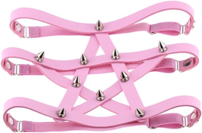 Dijen Harnas - Beenbanden Set - Feestelijke Outfit - Verstelbaar Design - One Size - Roze