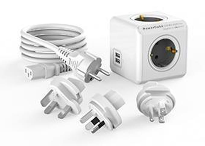 DesignNest PowerCube ReWirable - USB - Schuko - Grijs