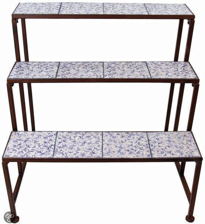 Etagere aged ceramic blauw