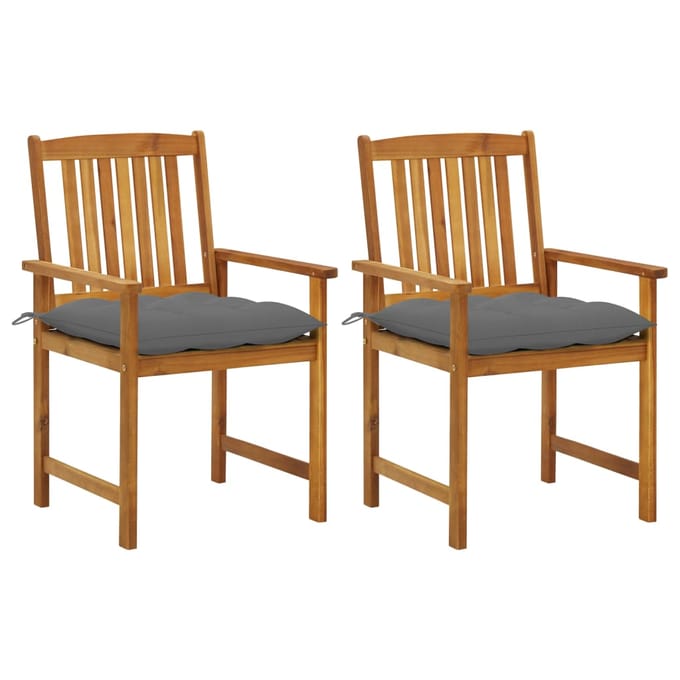 vidaXL - Tuinstoelen - 2 - st - met - kussens - massief - acaciahout