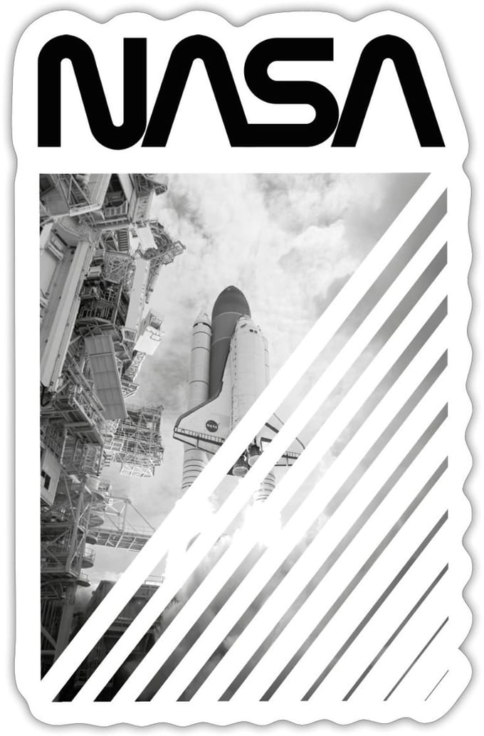 NASA Space Shuttle 6 Sticker maat S (10 x 10 cm)