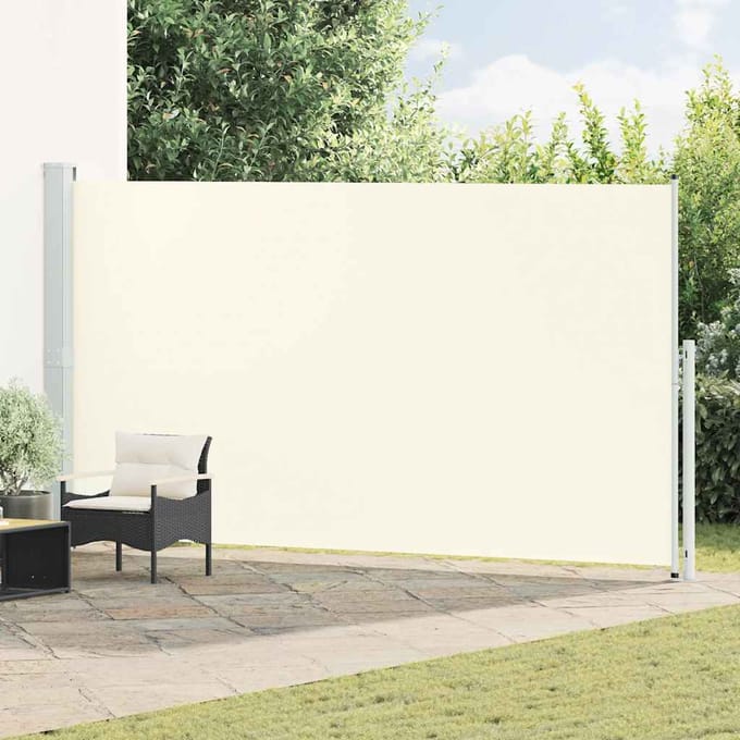 vidaXL Tuinscherm uittrekbaar 200x514 cm crème