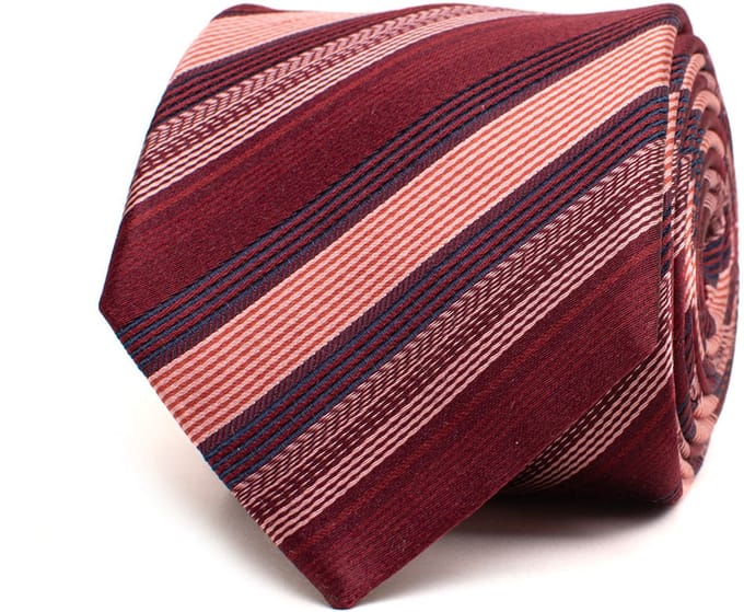 TRESANTI | FASINO | Zijden stropdas schuin gestreept | rood