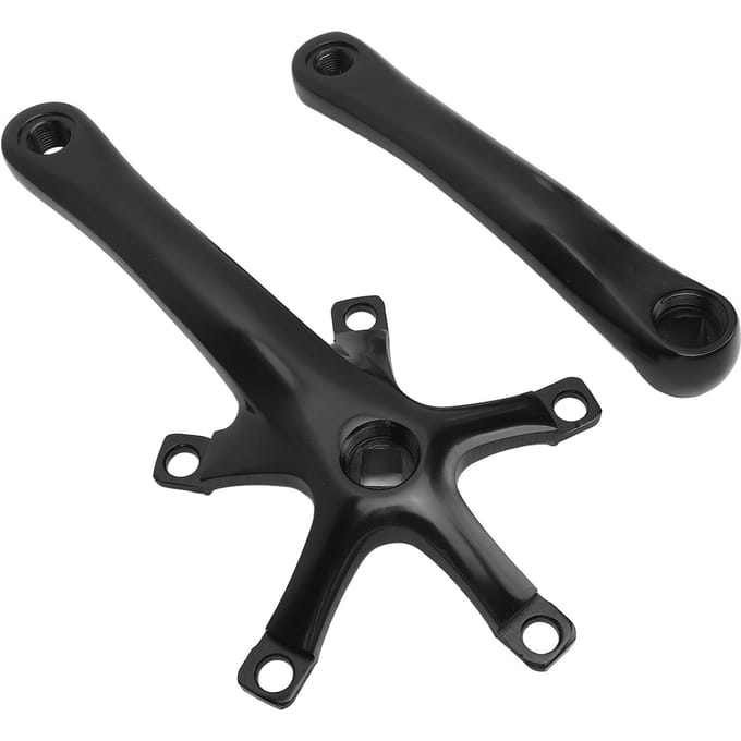 Fiets Crankstel Sterke Structuur 165mm Crankstel Set Aluminiumlegering Crankarm Set voor Reizen black
