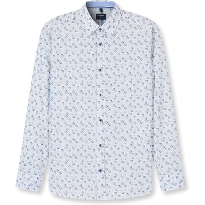 OLYMP Casual Overhemd, Regular Fit, Kent, Wit