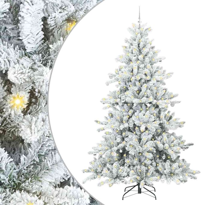 vidaXL Kunstmatige Inklapbare Kerstboom Wit 240 cm PVC en staal