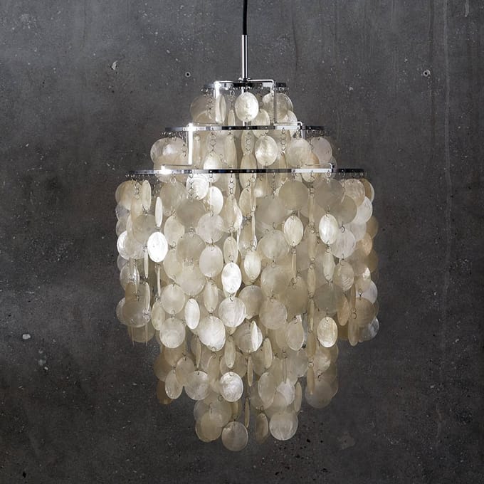 VERPAN hanglamp Fun 1DM, chroomkleurig, parelmoer