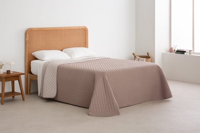 Belmarti Nature bedsprei 180 x 270 cm - linnen - omkeerbaar
