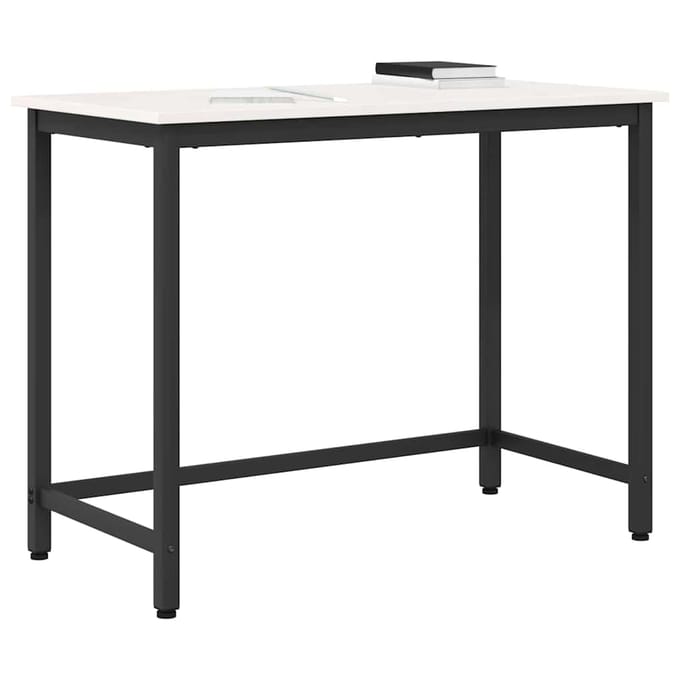 vidaXL - Tafel - Wit - 100 - x - 50 - x - 77 - cm - Engineered - hout - en - staal