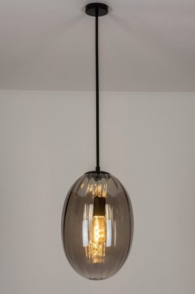 Lumidora Hanglamp 73273 - JOWIN - E27 - Zwart - Grijs - Metaal - ⌀ 30 cm