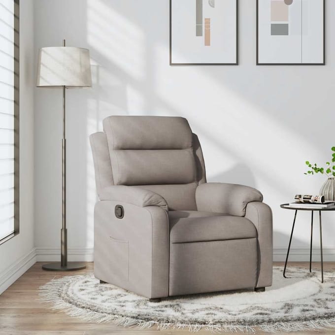Vidaxl Klapstoel, Kleur Taupe, Bekleed met Stof
