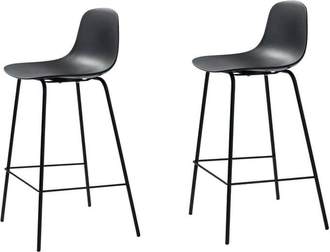 Barstoel Whitby - Zwart - barstoelen set van 2