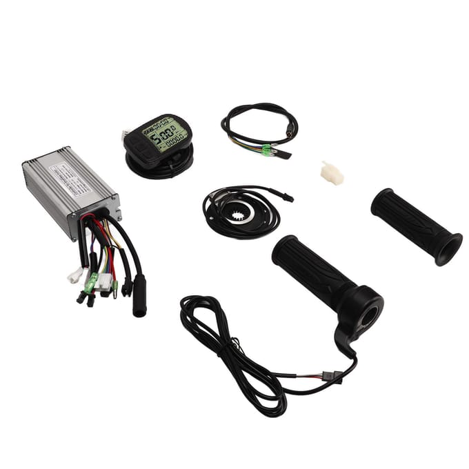 Borstelloze Motor Controller Kit met LCD Paneel Fiets Lithium Batterij Omzettingskit voor 500W 750W black