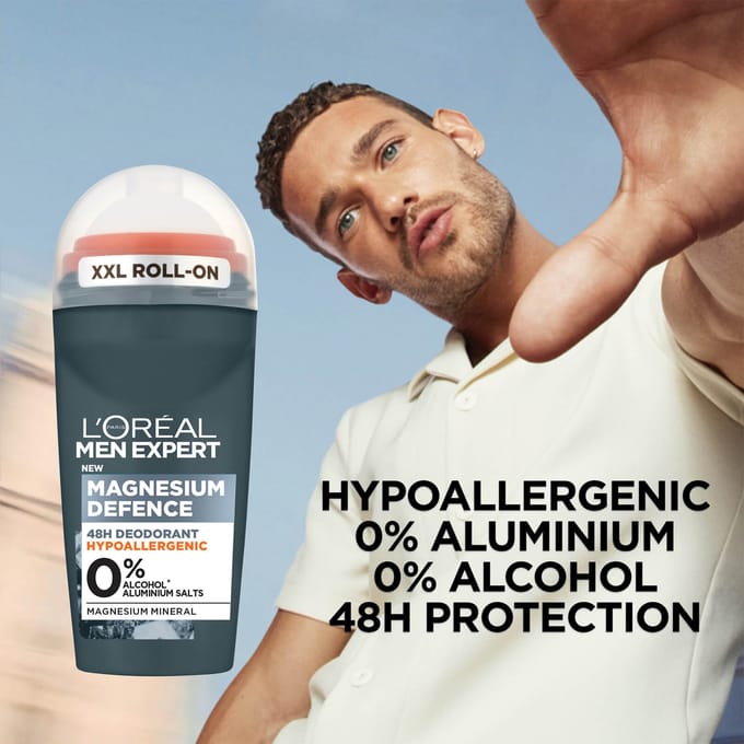 L'Oréal Paris Men Expert Magnesium Defence Hypoallergene 48 Uur Roll-on Deodorant 50 ml
