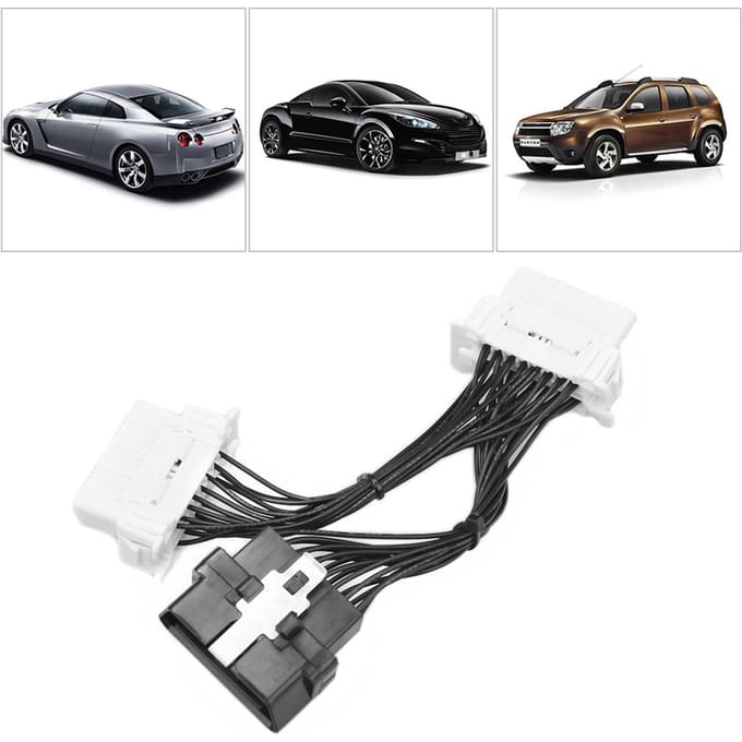 OBD2 Splitter Verlengkabel 16-pins Auto Verlengkabel Adapter zwart