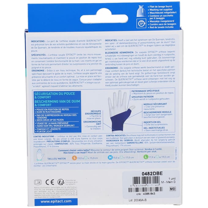 Epitact® Querv'Activ™ Soepele Duimbrace voor Overdag Rechts Medium 1