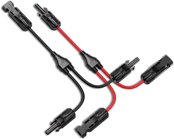 Dailygoody - 2x Y Plug Zonnepaneel Kabelverdeling - Parallelle Verbinding voor Zonnepanelen