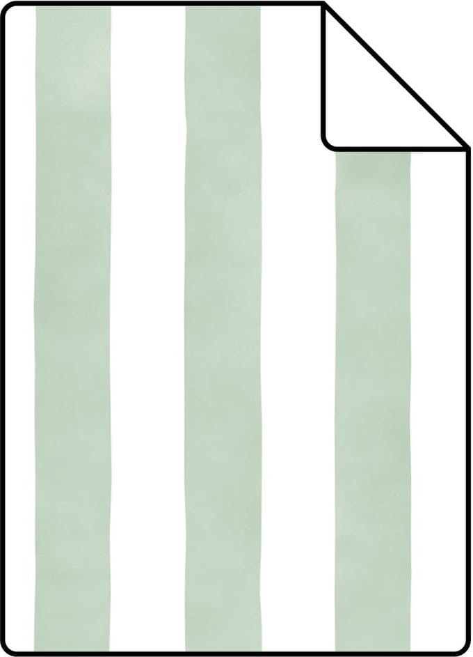 Proefstaal ESTAhome behang strepen groen en wit - 26.5 x 21 cm - 131303-S