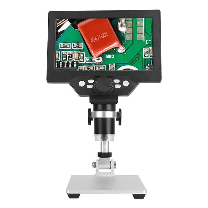 Microscope numérique électronique avec écran LCD HD 7 pouces 1200X et loupe LED
