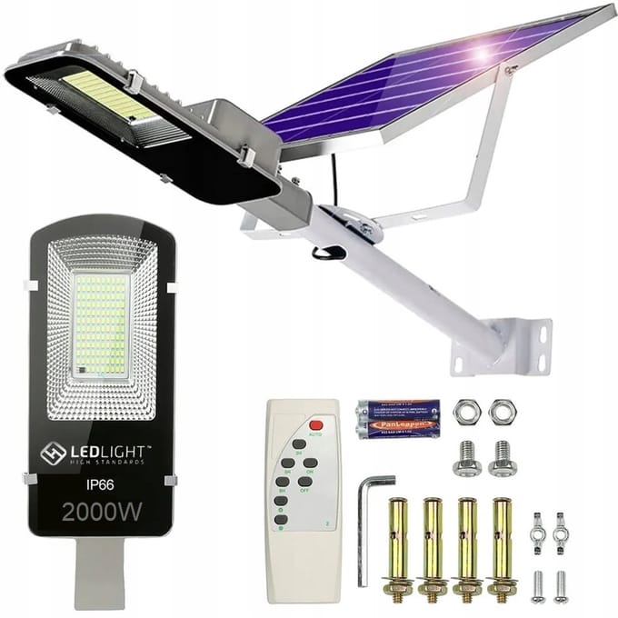 Tuinlantaarn Solar Lamp Paal Sterk 2000W Straatpaneel