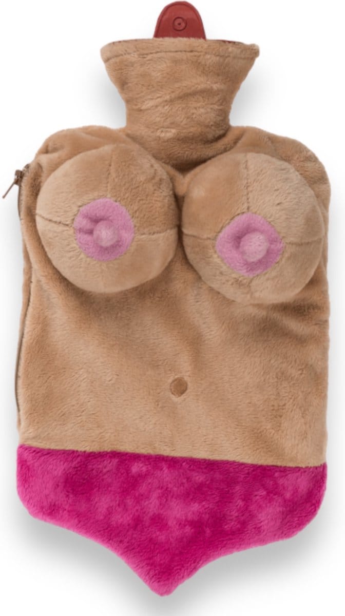Warm Water Kruik Met Grappige Sexy Sleeve Met Borsten Roze